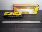 Mth Gauge Auto Transport Flatcar W/ Ertl Checker Cabs #1959 30-7625. Fixed Price $27.00.