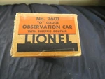Lionel 2601 Observation Car Original Box Only. Fixed Price $65.00.