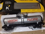 New Line Union Pacific Single Dome Tank Car 027 Scale K632-2112. Fixed Price $28.99.