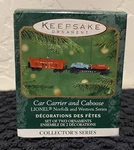 2001 Hallmark Keepsake Minature Ornament Lionel Carrier And Caboose #3. Fixed Price $5.00.