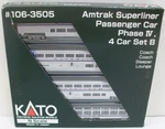 Kato 106-3505 Amtrak Superliner Passenger Cars (set Of 4) Nib. Fixed Price $137.69.