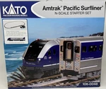 Kato 106-0048 Amtrak SC-44SURFLINER 3 Cars, Unitrack Oval, Power Pack Set. Fixed Price $236.00.