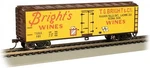 Bachmann Bright's Wines 40' Wood-side Refrig Box Car (ho Scale). Fixed Price $44.00.