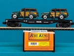30-7662 Mth Railking Flat Car W/ '40 Woody Wagons 0/027 New. Fixed Price $34.95.