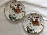 2 Williams Sonoma Twas The Night Before Christmas Reindeer Salad Plate Open Box. Fixed Price $69.00.