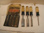 Vintage Craftsman Usa Professional 9-3683 Pc. Chisel Set 1", 3/4", 1/2", 1/4". Fixed Price $19.99.
