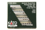 Kato Scale #106-3514 Amtrak Superliner Passenger Car Phase B, Set. Fixed Price $199.99.