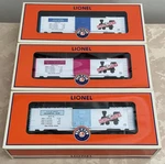 Lionel 6-39328 Monopoly Boxcars, Pack #4, New In. Fixed Price $240.00.