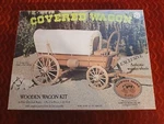 Vintage 1977 Western Covered Wagon Wood Kit Model - Complete Toy Cowboy Decor. Fixed Price $24.99.
