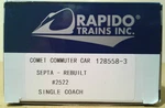 Ho Scale Rapido Trains Rebuilt Comet Commuter Car Septa #2522 128558-3. Fixed Price $150.00.