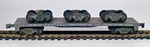 Ho Scale, Illinois Central Capy 10000 Ld Lm Flat Bed W/ "rail Wheels" Cargo.. Fixed Price $13.99.