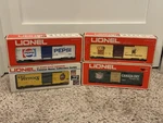 Lionel Lot Of 4 Boxcars Pepsi A&w Canada Dry Vernors 1976-1977. Fixed Price $224.99.