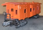 Vintage Orange Bay Window Caboose L: 10.5" 3 Rail Post-war Gauge As Is. Fixed Price $14.99.