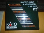 Kato #106-1104 Smoothside Passenger Car (set B2) Gn Empire Builder (4 Pack). Fixed Price $160.00.