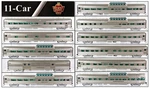 Ho Broadway Limited 1549 California Zephyr 11 Car Passenger Set. Fixed Price $1250.00.