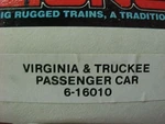 Lionel Virginia & Truckee Passenger Car: 6-16010. Fixed Price $65.00.
