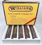 Williams Electric Trains 5 Car Aluminum Passenger Set Norfolk Western #2800 Nos. Fixed Price $379.95.