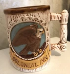 Colonial Inn 4" Tall Coffee Mug Cup Vintage American Eagle Design. Fixed Price $12.99.