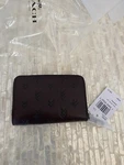 Coach Accordion Card Case With Line Arrow Print Calf Leather Oxblood/black. Fixed Price $89.00.