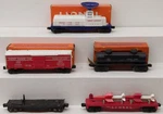 Lionel Vintage Gauge Assorted Freight Cars: 3470, 6465, 6448, 6823. Fixed Price $222.94.