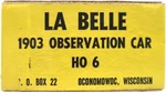 La Belle Models, HO-6, 1903 Observation Car, Cm&st.p, Craftsman Wood Kit. Fixed Price $41.75.