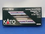 Kato 106-3512 Amtrak Smoothside Baggage Car Phase Set. Fixed Price $167.93.