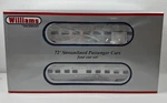 Williams Scale Burlington 4-CAR 72 Ft Streamlined Passenger Set No. 43154 Nib. Fixed Price $249.99.