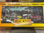 Rail King 30-7628 Auto Transport/carrier W/ertl '52 Cadillacs & '49 Ford Coupes. Fixed Price $54.00.