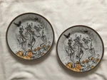 2 Williams Sonoma Haunted House Halloween Salad Plate Open Box. Fixed Price $49.95.