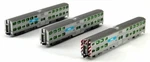 Kato Scale Bi-level Chicago Metra Commuter Train 3-CAR Bookcase Set 106-8703. Fixed Price $118.12.