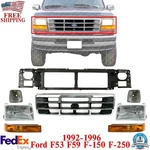 Front Header Panel + Grille Lights Kit 1992-1997 Ford F150 F250 F350. Fixed Price $278.06.