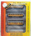 Roundhouse 89414 50' Overland D&rgw 4-CARPASS(KNUC+RAPID Cplrs+mtlwhls) #5. Fixed Price $139.95.