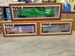 Vtg 3 Pc Ho Scale Tyco Car Lot Ralston Purina Swift Burlington W/boxes. Fixed Price $24.95.