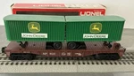 Lionel 6-9122 Nickel Plate Flat Car W/ John Deeretrailers. Fixed Price $45.00.
