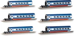 Bachmann Ho Acela Ii (latest Version) All Six Addon Cars (item #'s 89925-89930). Fixed Price $600.00.