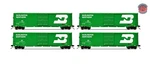 Rivarossi Ho Scale Burlington Northern Single-door Boxcar 4-PACK #318620/622/631. Fixed Price $175.00.