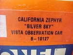 Lionel California Zephyr Silver Sky Observation Passenger Car 6-19127. Fixed Price $65.00.