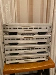 Postwar Lionel Super Speedliner Pullman Silver 2531, 2532, 2533, 2534 Pass Cars. Fixed Price $110.00.