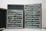 Kato N-scale Burlington Northern 4 And Car Sets 106-027 + 106-017 Nib. Fixed Price $320.00.