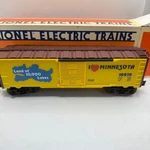 Lionel Electric Trains Love Minnesota Boxcar 19919 Yellow Blue Lakes. Fixed Price $22.97.
