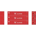 New Athearn 40' Low-cube Container K Line (3) Scale. Fixed Price $39.99.