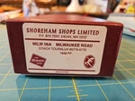 Scale, Brass, Shoreham Shops, Milwaukee Road Coach TOURALUX,1948 Fp, 06A. Fixed Price $450.00.