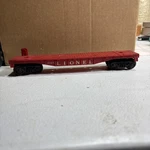 Lionel 6821 Flatcar, Vintage O-scale Model Train. 1958-1959 Red. Fixed Price $20.00.