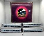 Mth Premier 20-6521 Cal Train Amfleet 4-CAR Passenger Set Used Bad Couplers. Fixed Price $179.99.