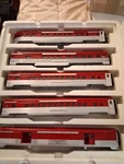 Mth Pre-production Prr 5-CAR Golden Red Rocket Gauge Passenger Set No Trucks!. Fixed Price $124.99.