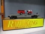 Mth Rail King 30-77629 Transportation Company Flat Car With Ertl Fire Truck. Fixed Price $29.99.