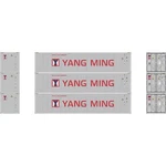Athearn 40' Corrugate Low Container - Yang Ming/new (3) Scale. Fixed Price $39.99.