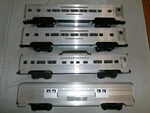 Lionel Gauge Postwar 2534 2532 2533 2530 Silver Aluminum Passenger Cars C6. Fixed Price $189.00.