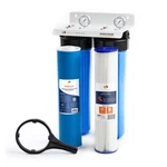 2-STAGE Big Blue 20" Whole House System 1" Port+,gac, Pleated Sediment,gauge. Fixed Price $199.99.