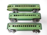American Flyer 1621G X2, 1622G Green Fluted Cars Prewar O Gauge X8117. Fixed Price $199.00.